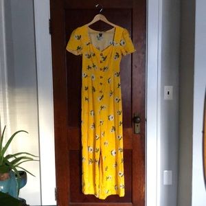 Wild fable yellow floral vintage inspired jumpsuit